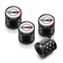 Chevrolet Corvette C4 Logo in White on Real Carbon Fiber Barrel Black Premium Anodized Aluminum Tire Valve Stem Caps - Set of 4