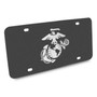 U.S. Marine Corps Logo Rugged Finish Black Stainless Steel License Plate