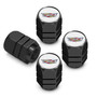 Cadillac Crest Logo in White on Black Hexagon Shape Premium Anodized Aluminum Tire Valve Stem Caps - Set of 4