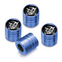 Dodge Demon Logo in Black on Blue Cylinder Style Aluminum Tire Valve Stem Caps