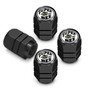 Dodge Supper-Bee in White on Black Hexagon Shape Premium Anodized Aluminum Tire Valve Stem Caps