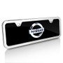 Nissan 3D Logo Half-size Black Acrylic License Plate with Chrome Frame Kit