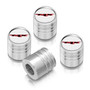 RAM 1500 TRX in White on Shining Silver Cylinder-Style Premium Anodized Aluminum Tire Valve Stem Caps