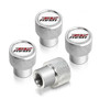 HEMI 392 HEMI Logo in White on Shining Silver Premium Anodized Aluminum Tire Valve Stem Caps
