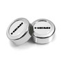 HEMI Logo in White Dome Logo on Chrome two ABS Plastic License Plate Frame Screw Cover Set