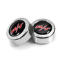 Dodge R/T Logo in Black Dome Logo on Chrome two ABS Plastic License Plate Frame Screw Cover Set