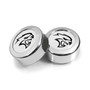 Dodge SRT Hellcat in White Dome Logo on Chrome two ABS Plastic License Plate Frame Screw Cover Set
