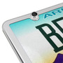 Dodge SRT-8 Logo in Black Dome Logo on Chrome two ABS Plastic License Plate Frame Screw Cover Set