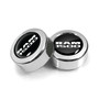 RAM 1500 Logo in Black Dome Logo on Chrome two ABS Plastic License Plate Frame Screw Cover Set