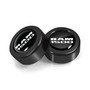 RAM 1500 Logo in Black Dome Logo on Black two ABS Plastic License Plate Frame Screw Cover Set