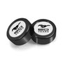 Ford Mustang 50 Years in White on Black two ABS Plastic License Plate Frame Screw Cover Set