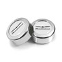 Ford Thunderbird in White on Chrome two ABS Plastic License Plate Frame Screw Cover Set