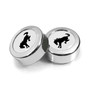 Ford Bronco in White on Chrome two ABS Plastic License Plate Frame Screw Cover Set