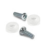 Chevrolet Corvette C6 Logo in White on Chrome two ABS Plastic License Plate Frame Screw Cover Set