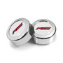 Chevrolet Camaro RS Logo in White on Chrome two ABS Plastic License Plate Frame Screw Cover Set
