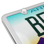 Chevrolet Corvette C8 Logo in White on Chrome two ABS Plastic License Plate Frame Screw Cover Set