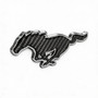 Ford Mustang 3D Real Carbon Fiber Chrome Metal Logo on Black Stainless Steel License Plate
