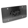 Ford Mustang 3D Black Logo on Real Black Carbon Fiber License Plate