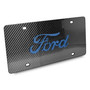 Ford 3D Script Logo on Real Black Carbon Fiber License Plate