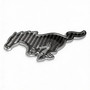 Ford Mustang 3D Real Carbon Fiber Chrome Metal Logo on Real Black Carbon Fiber License Plate