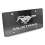 Ford Mustang Dual 3D Logo on Real Black Carbon Fiber License Plate