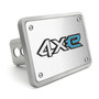 Jeep 4Xe 3D Logo on Rectangular Brushed Silver Billet Aluminum 2 inch Tow Hitch Cover