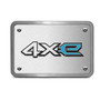 Jeep 4Xe 3D Logo on Rectangular Brushed Silver Billet Aluminum 2 inch Tow Hitch Cover