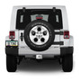 Jeep Wrangler 3D Logo on Rectangular Brushed Silver Billet Aluminum 2 inch Tow Hitch Cover