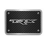 RAM 1500 TRX 3D Logo on Carbon Fiber Look Rectangular Brushed Silver Billet Aluminum 2 inch Tow Hitch Cover