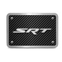 Dodge RAM SRT 3D Logo on Carbon Fiber Look Rectangular Brushed Silver Billet Aluminum 2 inch Tow Hitch Cover