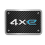 Jeep 4Xe 3D Logo on Carbon Fiber Look Rectangular Brushed Silver Billet Aluminum 2 inch Tow Hitch Cover