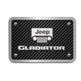 Jeep Gladiator 3D Logo on Carbon Fiber Look Rectangular Brushed Silver Billet Aluminum 2 inch Tow Hitch Cover