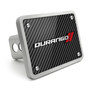 Dodge Durango 3D Logo on Carbon Fiber Look Rectangular Brushed Silver Billet Aluminum 2 inch Tow Hitch Cover