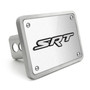 Dodge RAM SRT 3D Logo on Rectangular Brushed Silver Billet Aluminum 2 inch Tow Hitch Cover