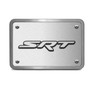 Dodge RAM SRT 3D Logo on Rectangular Brushed Silver Billet Aluminum 2 inch Tow Hitch Cover