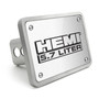 HEMI 5.7 Liter 3D Logo on Rectangular Brushed Silver Billet Aluminum 2 inch Tow Hitch Cover