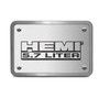 HEMI 5.7 Liter 3D Logo on Rectangular Brushed Silver Billet Aluminum 2 inch Tow Hitch Cover