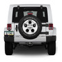 Jeep 3D Logo on Black Plate Rectangular Brushed Silver Billet Aluminum 2 inch Tow Hitch Cover