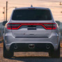Dodge Durango 3D Logo on Black Plate Rectangular Brushed Silver Billet Aluminum 2 inch Tow Hitch Cover