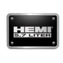 HEMI 5.7 Liter 3D Logo on Black Plate Rectangular Brushed Silver Billet Aluminum 2 inch Tow Hitch Cover