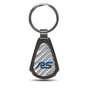 Ford Focus RS Silver Genuine Carbon Fiber Black Metal Teardrop Key Chain