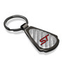 Ford ST Silver Genuine Carbon Fiber Black Metal Teardrop Key Chain