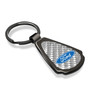Ford Silver Genuine Carbon Fiber Black Metal Teardrop Key Chain