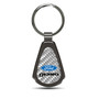 Ford F-350 Silver Genuine Carbon Fiber Black Metal Teardrop Key Chain
