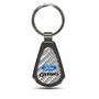 Ford F-150 2015 up Silver Genuine Carbon Fiber Black Metal Teardrop Key Chain