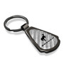 Ford Bronco Silver Genuine Carbon Fiber Black Metal Teardrop Key Chain