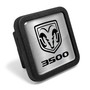 RAM 3500 in Silver on Black Rubber Heavy-Duty 2" Trailer Tow Hitch Receiver Cover for Class 3 and Class 4