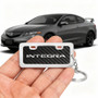 Acura Integra Custom Designed Black Real Carbon Fiber Chrome License Frame Style Key Chain