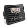 Cadillac UV Graphic Carbon Fiber Look Metal Plate on ABS Plastic 2 Hitch Cover