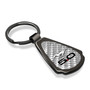 Ford Mustang 5.0 Silver Genuine Carbon Fiber Black Metal Teardrop Key Chain